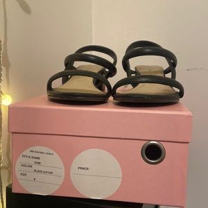 Intentionally Blank -KIMI black genuine leather sandal